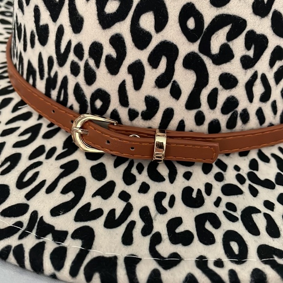 Leopard Print Large Brim Fedora Hat - Picture 7 of 10